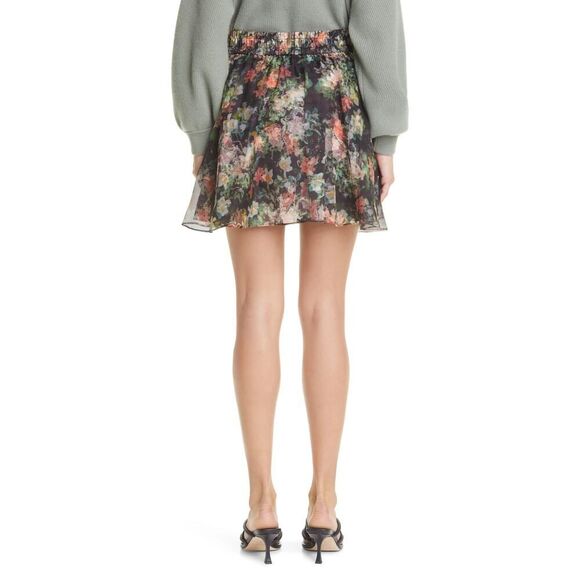 Alice + Olivia Dionne Floral Print Silk Mini Skirt multi 4 - Picture 4 of 9
